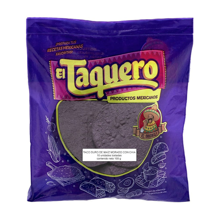 Tortillas de maíz tostadas moradas